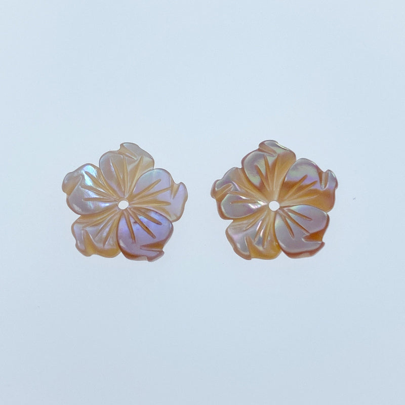 Bauhinia Flower Pink Mother Of Pearl Shell Beads 12mm PM-0003